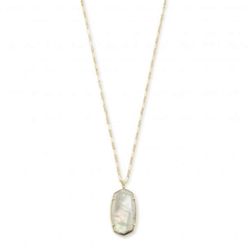 NWT Kendra Scott Reid Gold Necklace In Gray Illusion